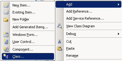 - biztalk: visual studio context menu: add class