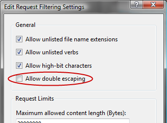 - iis allow double escaping