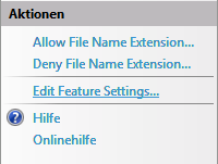 - iis edit feture settings